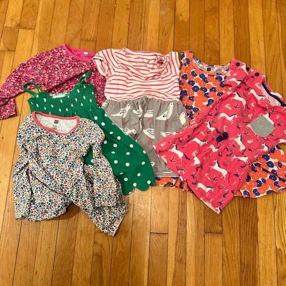 3-4yr Girls Dress/Romper Bundle: Mini Boden, Tea, and Hanna Anderson